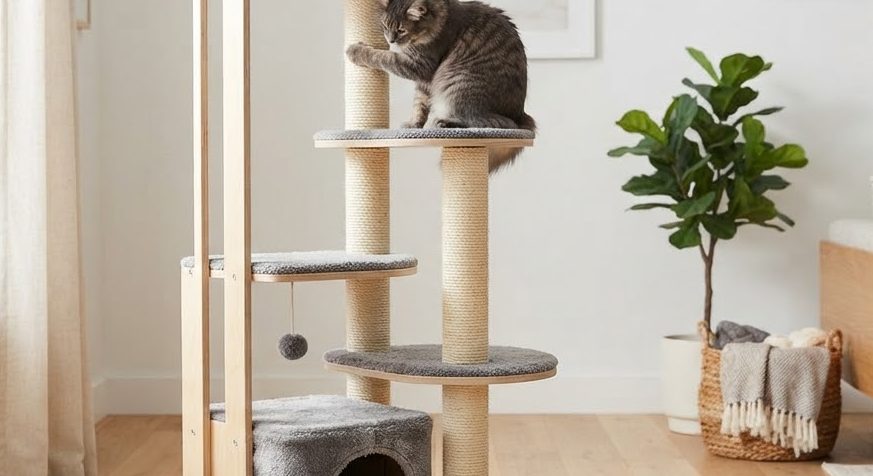 Whisker Tower Cat Scratcher — detail view